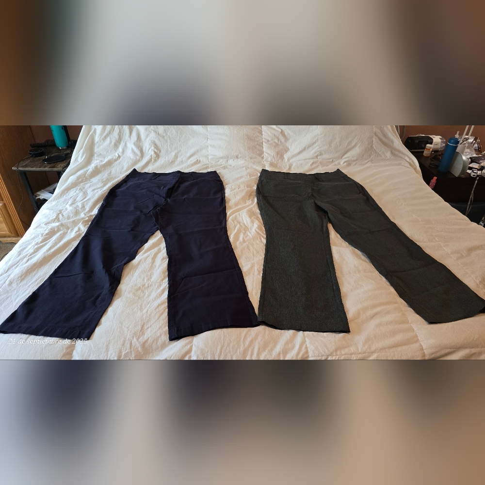 Lane Bryant Sz 22 Navy and Gray Boot Cut Work Pants